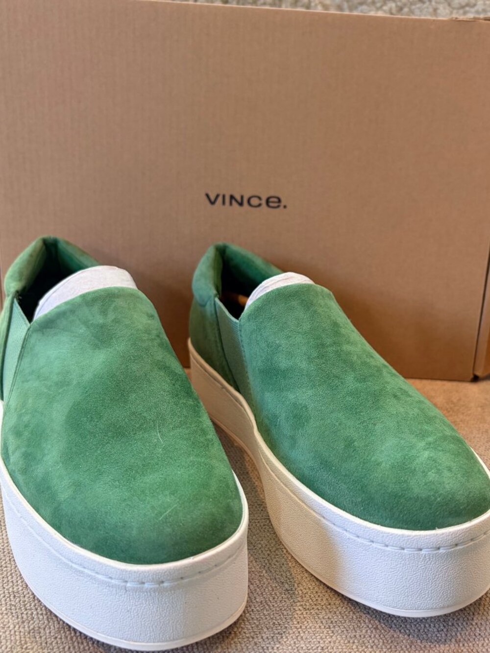 Vince Warren Slip On Platform Sneakers Palm Leaf Green NIB - Picture 2 of 8